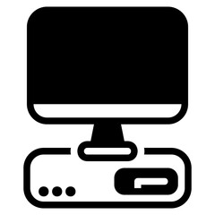 Personal computer black glyph style icon