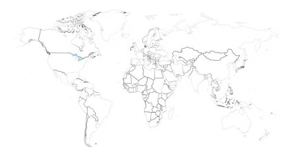 Fototapeta premium World political map in shades of blue and white, vector illustration, world, white, cartography