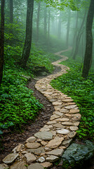  a minimalist forest path with simple lines and soft colors,