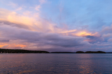 Peaceful West Coast Sunset Over Sidney, Vancouver Island, British Columbia