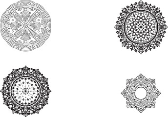 Black and White Mandalas vector