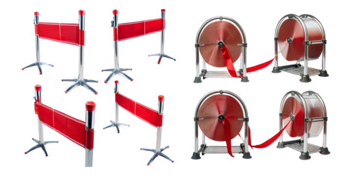 Red Barrier and Rope for Crowd Control