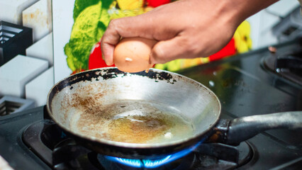 Cracking an Egg into a Pan