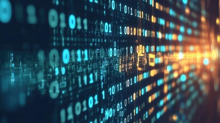  abstract technology background of digital data transfer concept of flowing global blockchain technology and high-speed internet connection. 