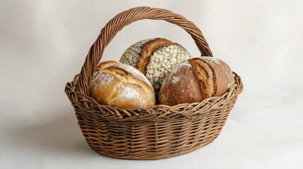 basket with bread generative ai