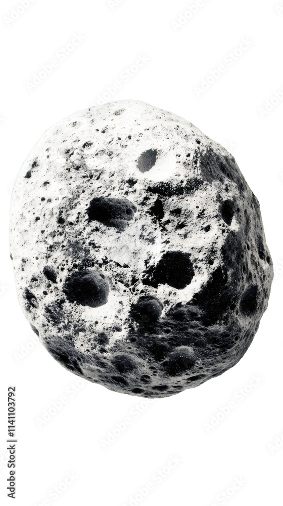 Aufkleber photorealistic rotating asteroid in space, isolated on a transparent background, ideal for science f