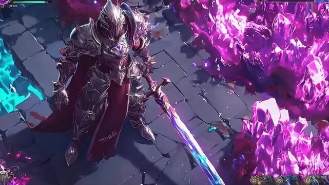 rpg video game character with sword