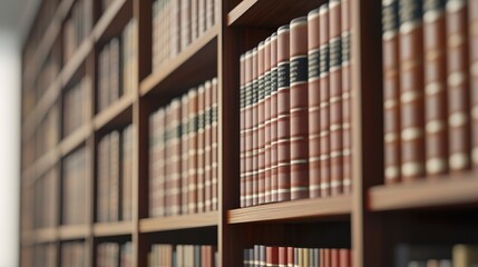 Senior Legal Adviser with Bookshelves in Background, Lawyer among bookshelves exuding knowledge concept.