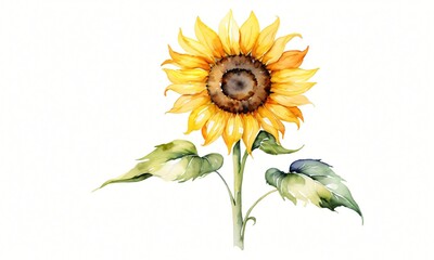 Obraz premium Sunflower flower illustration for a Children's Book kid child watercolor