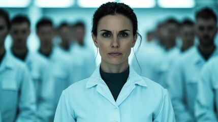 Confident Woman in Industrial Work Environment, Industrial worker thrives in warehouse concept.