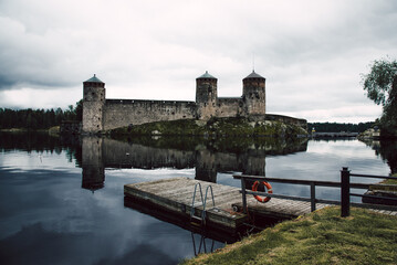 Fortress old town, stone landmark heritage, fortification building landscape
