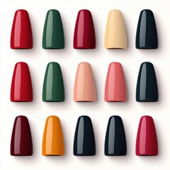 Colorful Nail Polish Swatches on Display in Various Shades