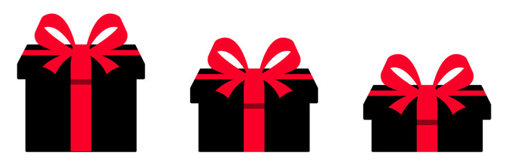 black gift boxes