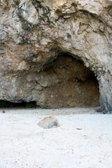 Cave in the Long Beach Cliff, Dramatic Coastal Formation
