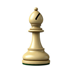 Elephant chess piece isolated on transparent background png, 3D