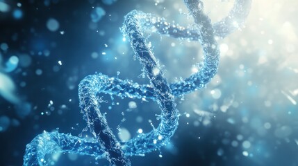 Abstract DNA helix strand. Scientific concept of genetics, biotechnology and research