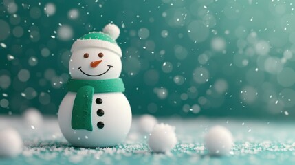 Charming miniature Christmas snowman set in a winter scene, perfect for festive decor and holiday vibes.
