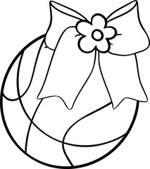 Coquette Girly Baseball School supplies outline