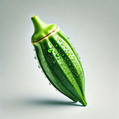 green vector ladyfinger illustration on white background.
