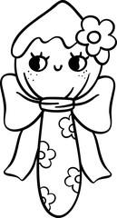 Coquette Girly painting brush school supplies outline