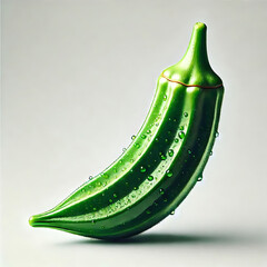 green vector ladyfinger illustration on white background.
