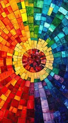 Abstract Rainbow Mosaic Art Colorful Pattern Design