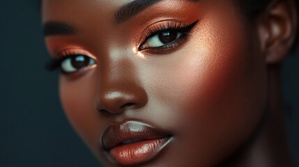 beautiful model with colored makeup