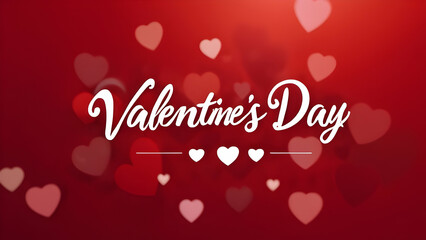 Handwritten 'Happy Valentine's Day' text In Abstract Defocused Red Background