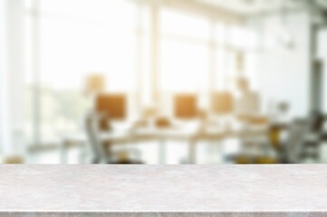 Blurred modern office background with table top