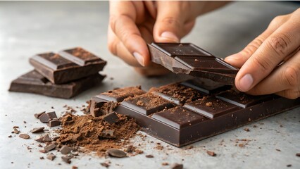 Breaking Chocolate Bar in Hands &ndash; Ultra 4K Sweet Delight