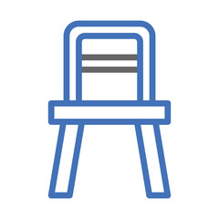 Blue chair icon. Concept of furniture, interior design, and comfort.