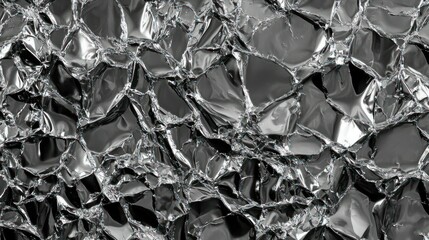 Crumpled silver foil as background