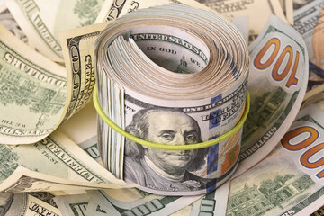 Paper money lot of dollar banknotes