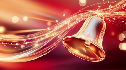 Obraz premium christmas bell swinging with sparkling light trails
