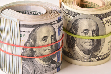Paper money lot of dollar banknotes