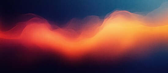 Abstract Expressionism Blue to Orange Gradient Poster Soft Ambient Lighting Flowing Composition Tranquility