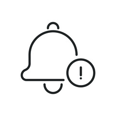 Bell warning sign thin line icons. Editable stroke and Perfect pixel on transparent background