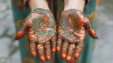 Intricate Henna Design on Hands