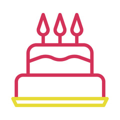 Birthday cake with candles. Concept of celebration, anniversary, and party.