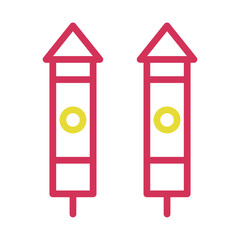 Two firework rockets icon. Concept of celebration, festival, and party.