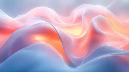 Obraz premium Abstract Minimalist Design with Soft Pastel Colors and Curves for Modern Background and Wallpaper