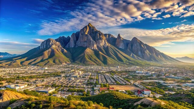 Scenic view of Cerro de la Silla mountain in Monterrey, Mexico, Cerro de la Silla, Monterrey, Mexico, mountain