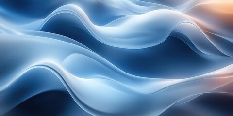 Fototapeta premium Futuristic Abstract Design with Translucent Curves in Blue and White