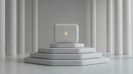 Fototapeta premium Clean mockup of a versatile white box, isolated on a white background, offering a professional and realistic presentation for product packaging concepts.