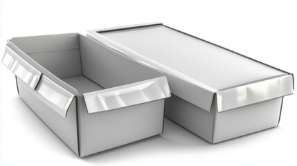 Clean mockup of a versatile white box, isolated on a white background, offering a professional and realistic presentation for product packaging concepts.