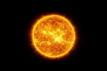 Fototapeta premium A large, bright yellow sun in the sky