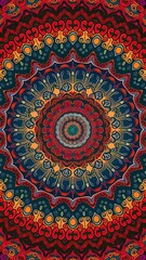 An intricate mandala pattern in vibrant colors.