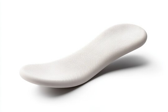 Ergonomic white foam shoe insole with textured surface for comfort and support