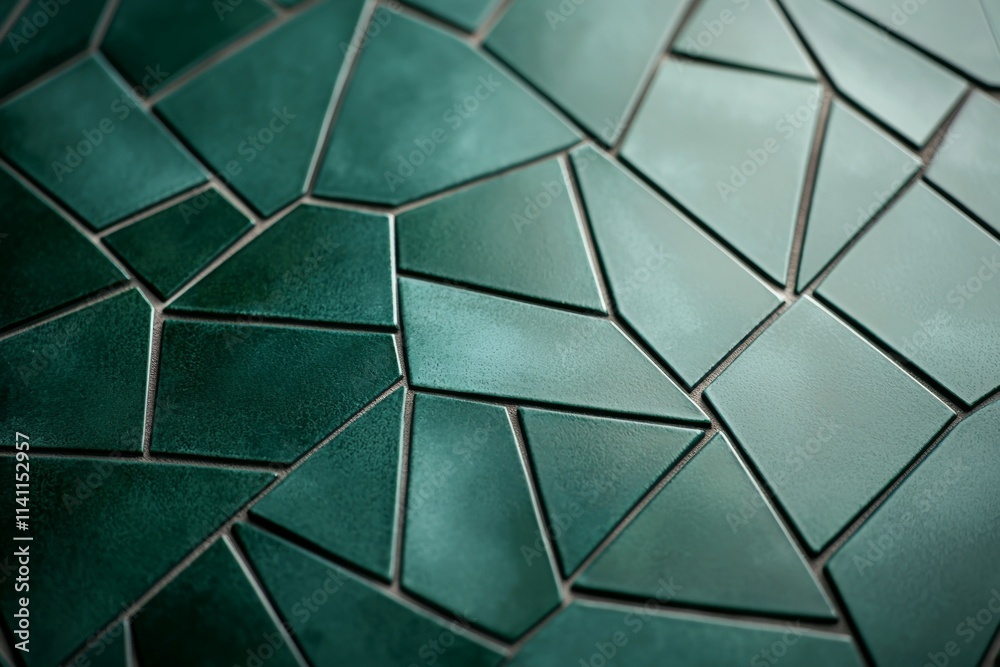 Sticker a green tile floor with a pattern of squares
