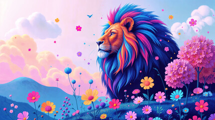 Fototapeta premium lion digital art